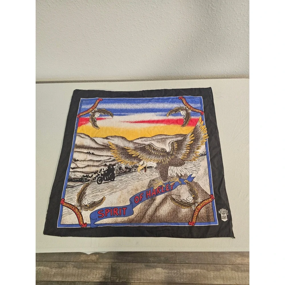 Harley-Davidson Bandana Spirit Of Harley Eagle Graphic Vintage Made In USA
